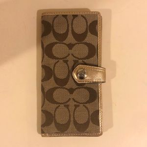 Coach thin brown wallet